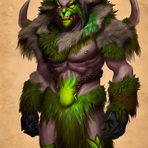 Image similar to world of warcraft, troll druid, trending on artstation, concept character