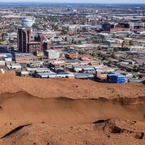 Prompt: birmingham in the middle of a desert