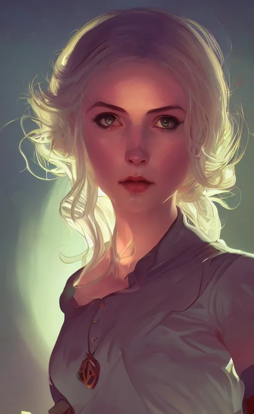 Image similar to Ciri, ambient lighting, 4k, alphonse mucha, lois van baarle, ilya kuvshinov, rossdraws, artstation