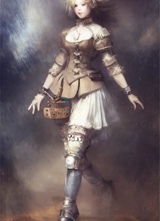 Prompt: concept art of comiket cosplay, pinterest, artstation trending, behance, highly detailed, by rembrandt, by joseph mallord william turner