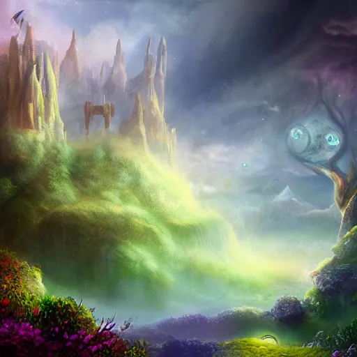 Image similar to mystical fantasy landscape