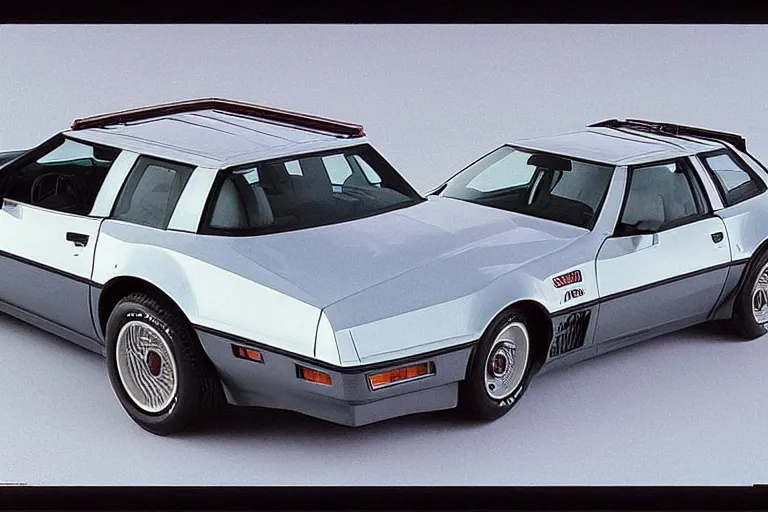 Image similar to intricate, 3 d, 1 9 8 8 c 5 corvette trans am four - door wagon estate, style by caspar david friedrich and wayne barlowe and ted nasmith.