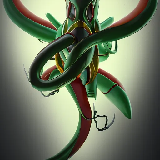 Image similar to hyperrealistic photo of rayquaza, character design, concept art, studio lighting, professional photography, cinematic