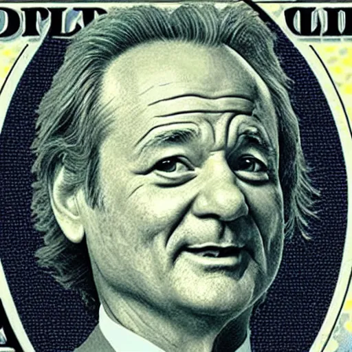 Image similar to bill murray on a dollar bill