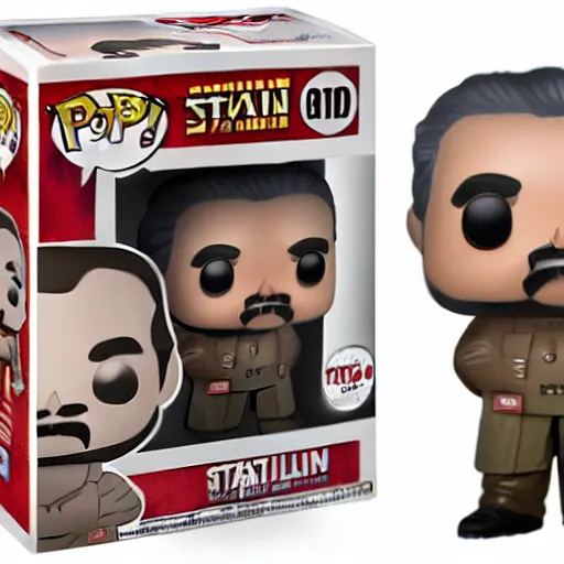 Image similar to stalin as a funko pop