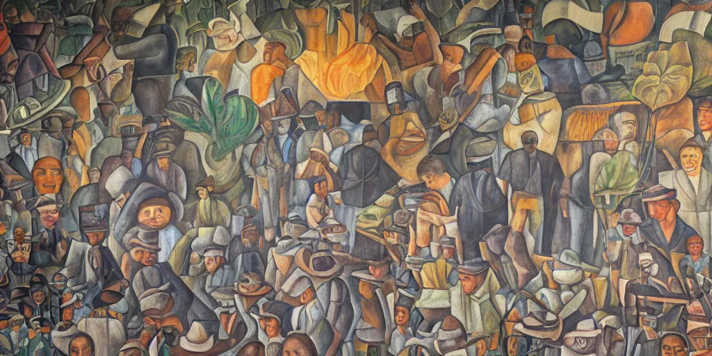 Prompt: diego rivera mural, detailed, 4k