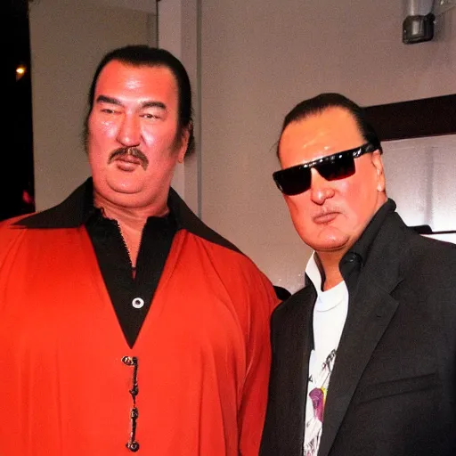 Image similar to steven seagal full body at restaurant opening