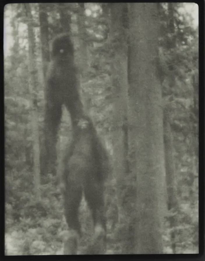 Image similar to polaroid photograph alleged proof of bigfoot