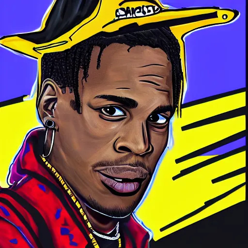 travis scott drawn in the style of the simpsons | Stable Diffusion ...