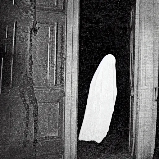 Prompt: the most popular photographic evidence of a scary semitransparent ghost