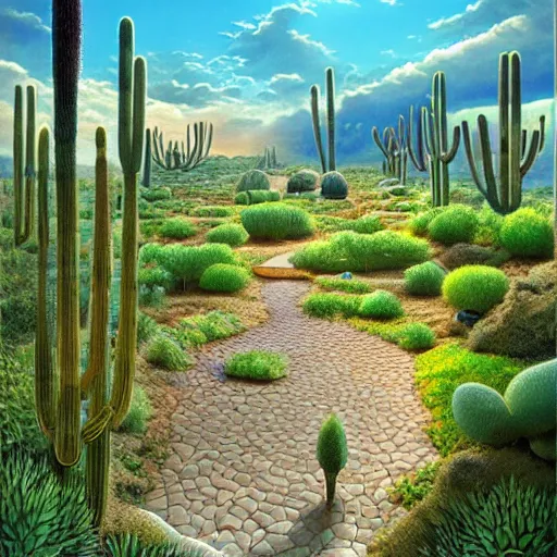 Image similar to surreal environment, hidden garden in the desert by michael whelan, heaven, ultra realistic, aesthetic, beautiful, magical