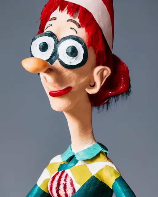 Image similar to an papier - mache olive oyl by tim burton, realistic, very detailed, complex, intricate, studio lighting, bokeh, sigma 5 0 mm f 1. 4