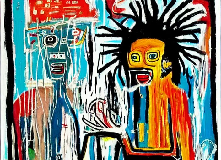 Image similar to beautiful detailed tarot cards painting by jean - michel basquiat