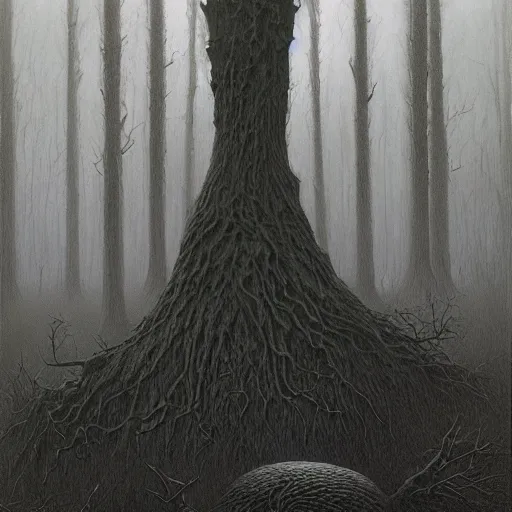 Image similar to forest monster 4k by zdzisław beksiński