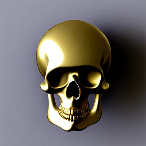 Prompt: marble scull with curved gold texture