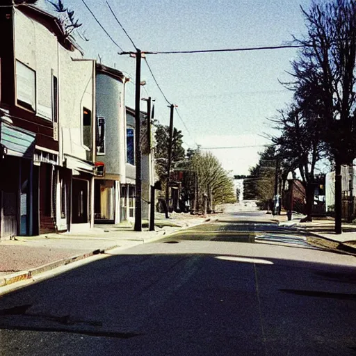 Image similar to “Out for a walk on a sunny day in An oregon neighborhood. The streets are empty. Aesthetic photography (1997)”