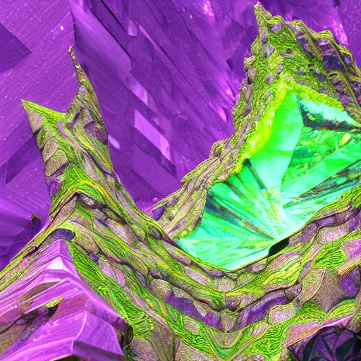 Image similar to prismatic stellar indigo arcane shoggoth gem with emerald marbling rendered in octane and mandelbulb 3 d