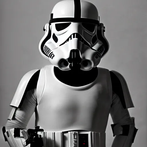 Prompt: a black & white studio photographic portrait of the fallen soldier but as a stormtrooper, star wars, by robert capa, 1 9 3 6, award - winning