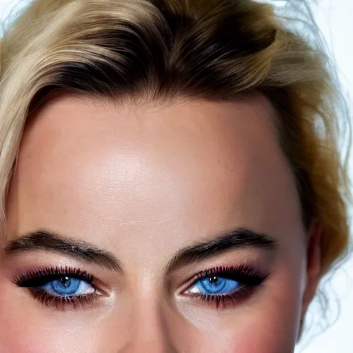 Prompt: margot robbie portrait, 8k resolution, hyper-detailed, realistic eyes