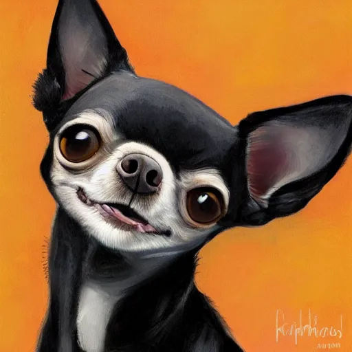 Image similar to A toothless chihuahua inspirational portrait