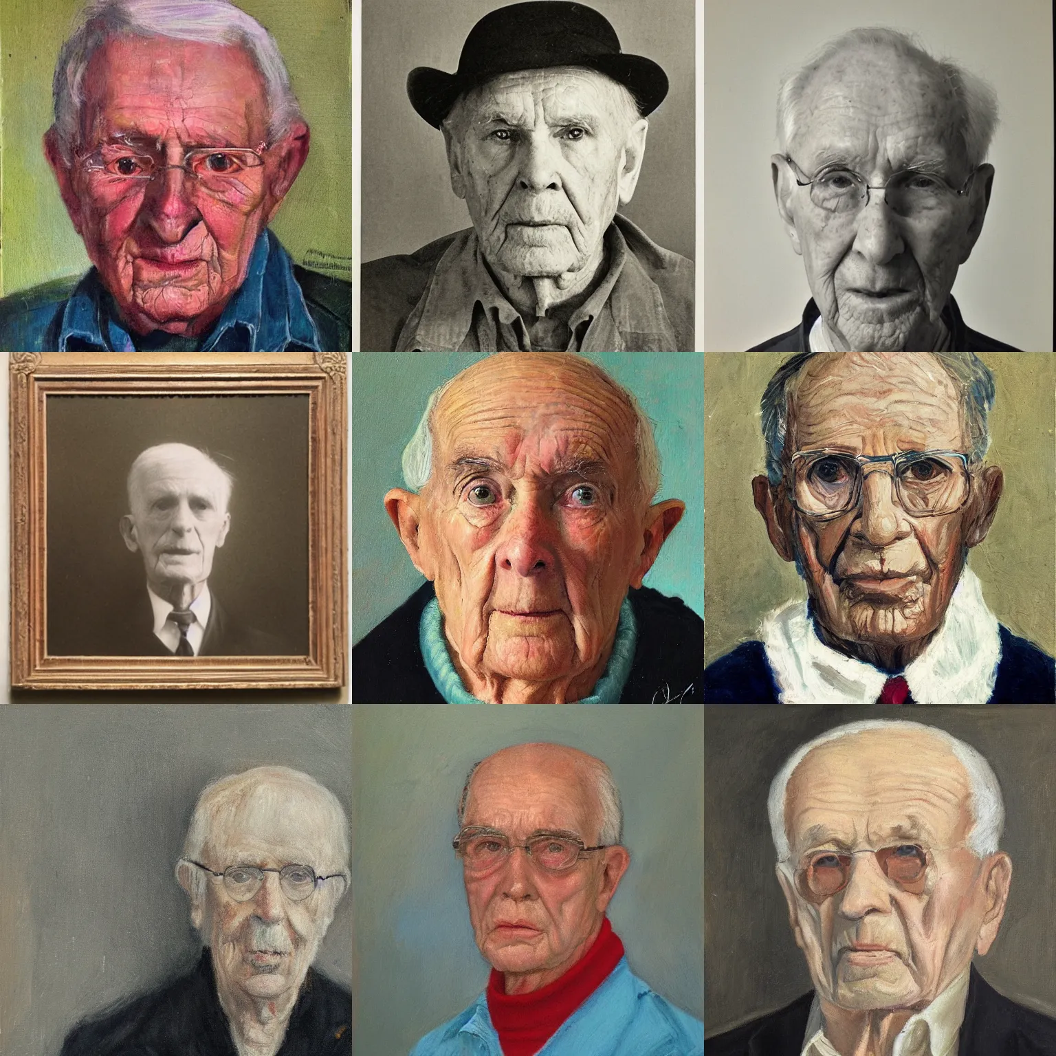 Prompt: a self portrait by a 80 year old