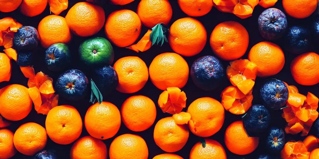 Prompt: thousands of oranges, fruit, product photo