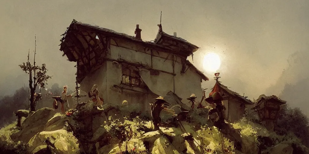 Image similar to gorgeous Carl Spitzweg painting, artstation