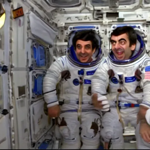 Image similar to Mr Bean's hilarious hijinx on the international space station