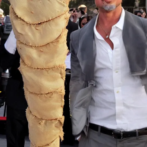 Prompt: brad pitt in a pita costume