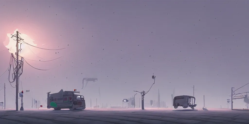 Image similar to digital painting by Simon Stalenhag