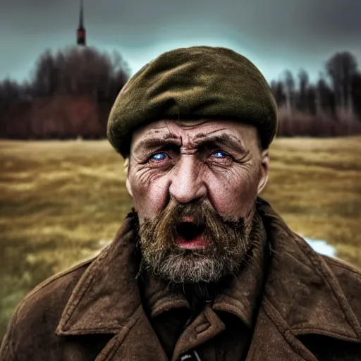 Prompt: portrait of a russian man mad about baltics, realistic, award winning photography, national geographic