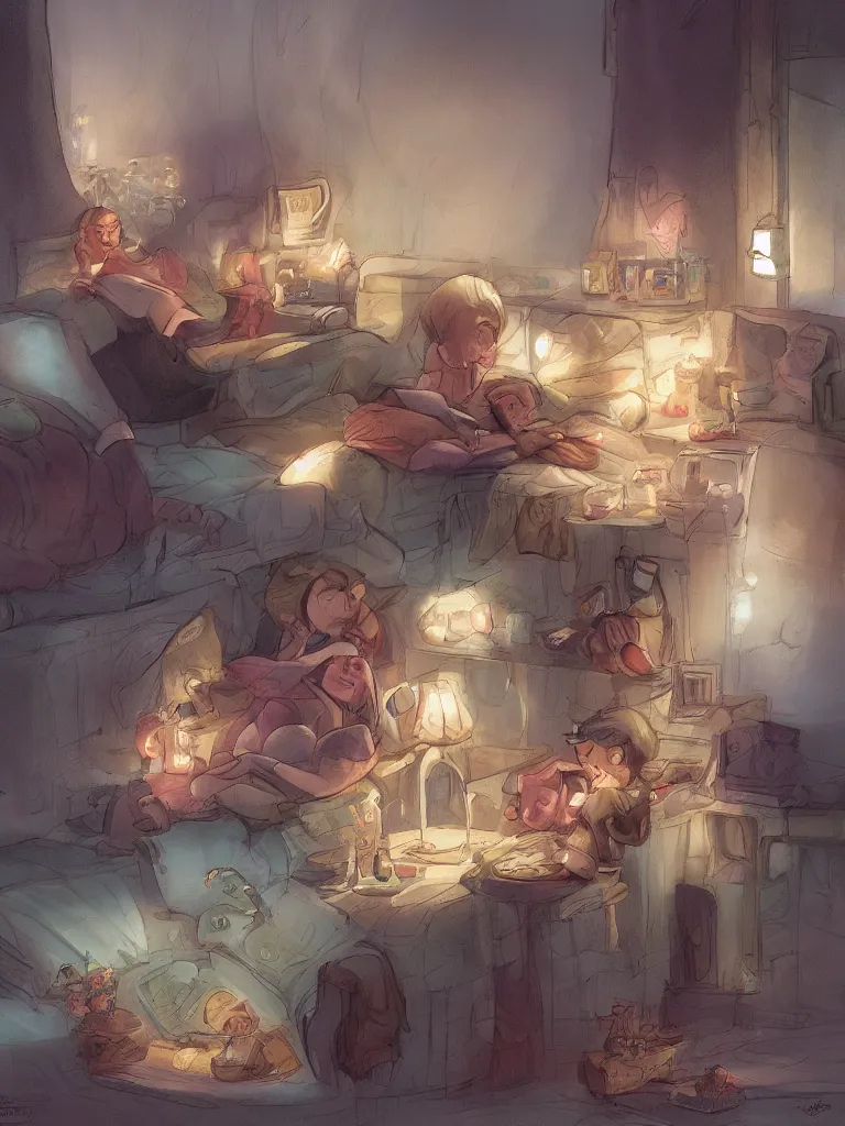 Prompt: comfort by Disney Concept Artists