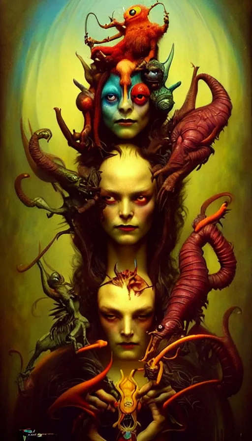 Image similar to exquisite imaginative friendly weird magic creature poster art humanoid colourful movie art by : : weta studio tom bagshaw james jean frank frazetta