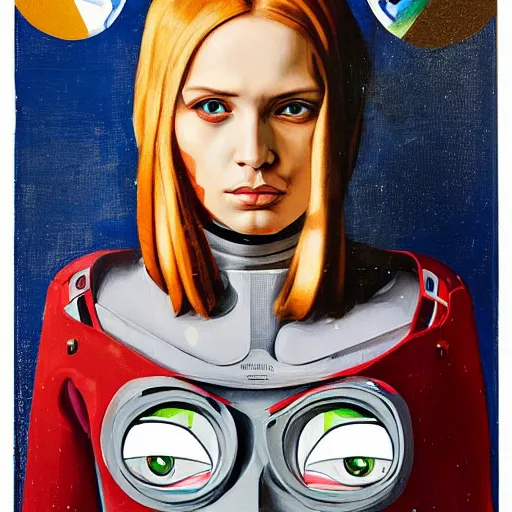 Prompt: portrait of female android, by sandra chevrier, fra angelico and sandro botticelli