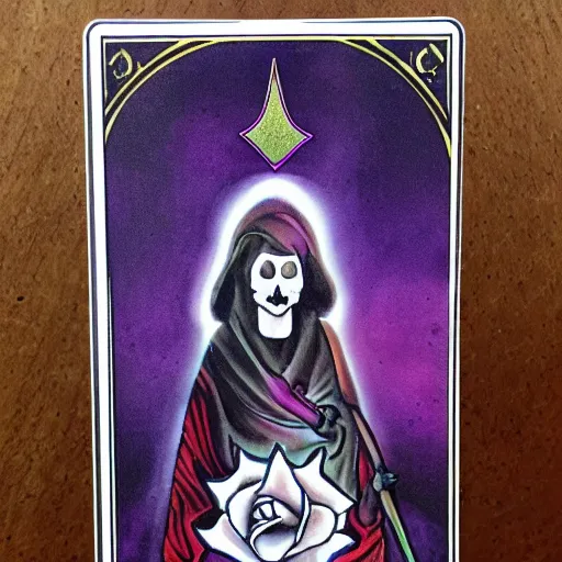 Image similar to the death tarot card, sacred rose