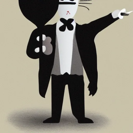 Prompt: waiter with a cat head, concept art