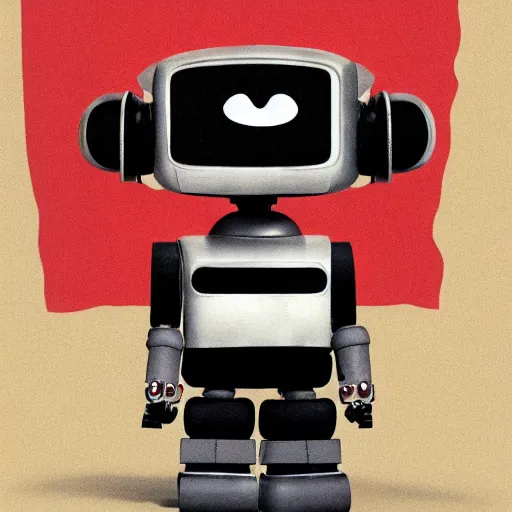 Image similar to cute communist robot in style of pixar