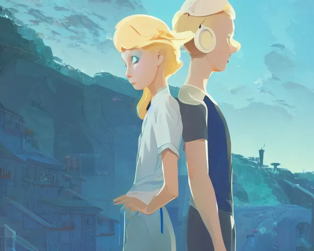 Prompt: a young blond girl with blue eyes science fiction, artstation, elegant, highly detailed, digital painting, concept art, smooth, sharp focus, illustration, art by don bluth and michel ocelot and makoto shinkai and tom whalen and atey ghailan and akihiko yoshida