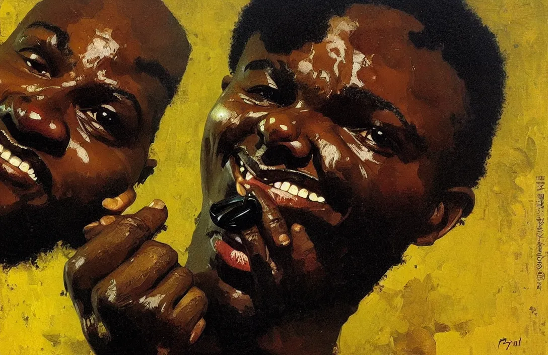 Image similar to portrait of de la soul!!!!!!!!!!!!!!!!!!!!!!!!!!!, detailed face, detailed painting, flat lighting by ilya repin, phil hale and kent williams