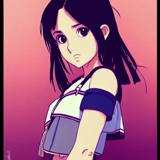 Image similar to a beautiful! boyish! natalie portman alluring gravure! model, wearing japanese school girl outfit with mayan pattern and native style, aztec street fashion, gapmoe yandere grimdark, trending on pixiv fanbox, painted by greg rutkowski makoto shinkai takashi takeuchi studio ghibli, akihiko yoshida