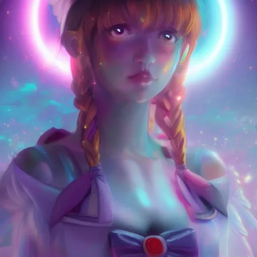 Prompt: A portrait of Sailor-Moon, huggy wuggy from poppy playtime video game, fullbody, ultra high detailed, glowing lights, oil painting, Greg Rutkowski, Charlie Bowater, Beeple, unreal 5, DAZ, hyperrealistic, octane render, RPG portrait, dynamic lighting, fantasy art, beautiful face