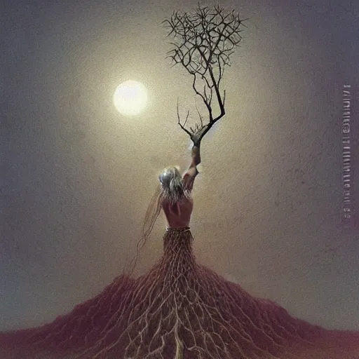 Image similar to geidi prime, realistic art beksinski style, highly detailed