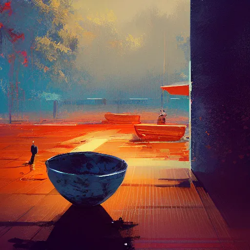 Prompt: a bowl of rice, by anato finnstark, by alena aenami, by john harris, by ross tran, by wlop, by andreas rocha