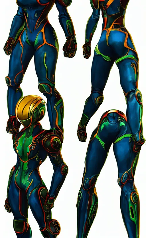 Image similar to samus aran bioorganic varia suit, energetic varia suit, full body portrait, highly detailed, intricate, concept art