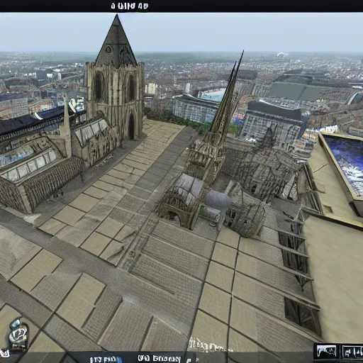 Prompt: counterstrike screenshot of the map de_cologne_dome, map about Cologne