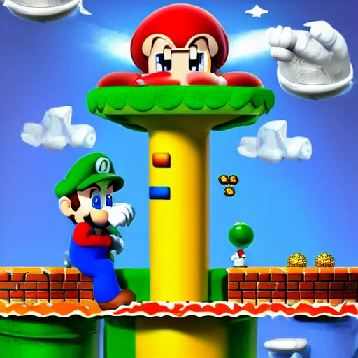 Image similar to surreal super mario