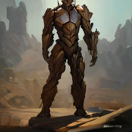 Prompt: greg manchess portrait painting of armored groot as overwatch character, medium shot, asymmetrical, profile picture, organic painting, sunny day, matte painting, bold shapes, hard edges, street art, trending on artstation, by huang guangjian and gil elvgren and sachin teng