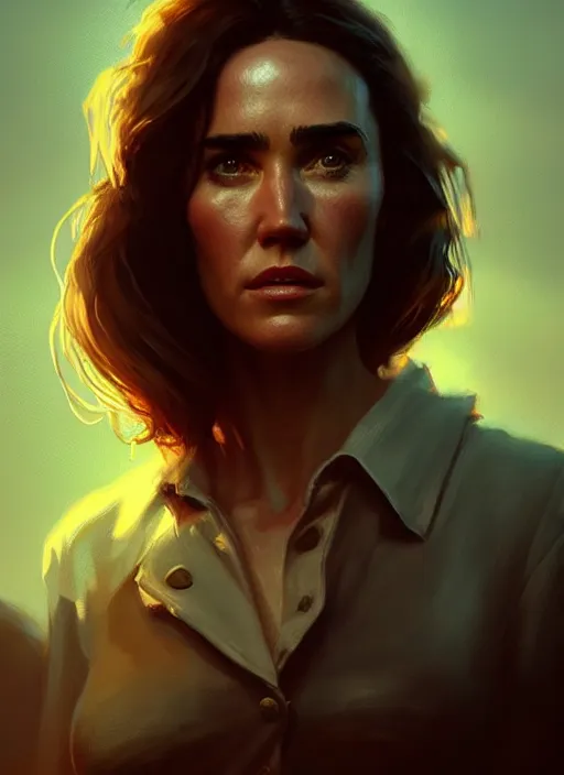 Image similar to portrait, Jennifer Connelly , dramatic lighting, cinematic, establishing shot, extremely high detail, foto realistic, cinematic lighting, post processed, concept art, artstation, style by eddie mendoza, raphael lacoste, alex ross