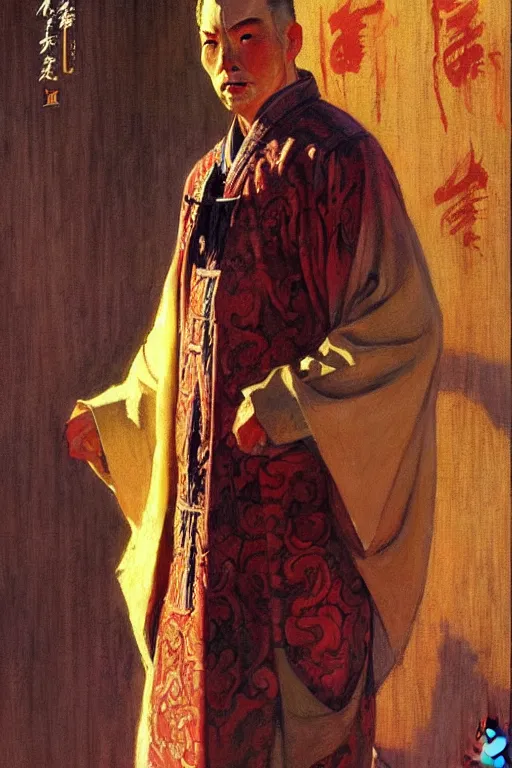 Image similar to priest, character design, ancient china, colorful, painting by gaston bussiere, craig mullins, j. c. leyendecker, tom of finland