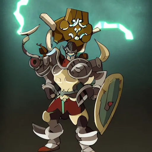 Prompt: man in armour, style of wakfu